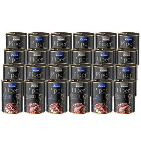 Piper Animals Senior Wet Dog Food, Mixed Flavors, 24 x 400 g
