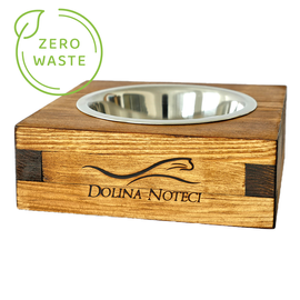 Bowl with logo on a wooden stand, 0.9 L