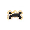 Engraved ID Tag for Dogs and Cats—Small Black and Gold Glam Bone