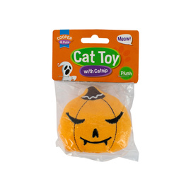 Cooper &amp; Pals Halloween Pumpkin Cat Toy with Catnip, 8 cm