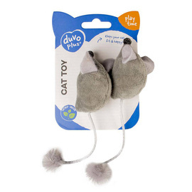 Duvo+ Cat Toy: Mice with Tails, 16.5 x 5 x 4 cm, 2-pack./op.