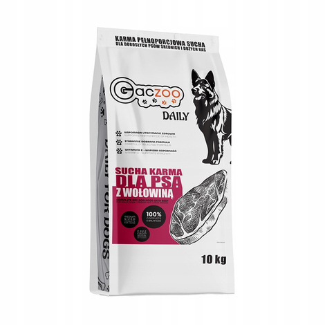 Gaczoo Daily Dry Dog Food, Beef, 10 kg