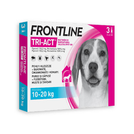 Frontline Tri-act Spot-On Solution for Dogs Against Fleas and Ticks, M, 3 pipettes, 2 ml