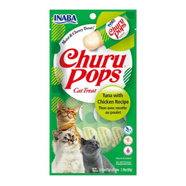 Inaba Churu Pops Creamy Cat Treats in Jelly Form, Tuna and Chicken Flavor, 4 x 15 g
