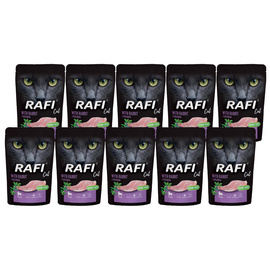 Rafi Cat Adult Wet Food for Spayed/Neutered Cats with Rabbit, 10 x 100 g Pack