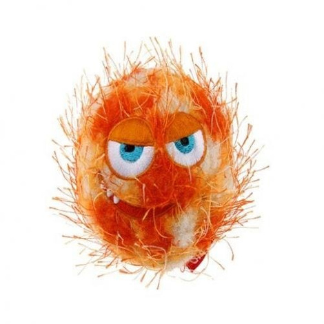 GiGwi Crazy Ball squeaky dog toy in orange.
