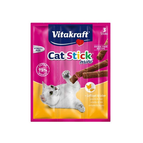 Vitakraft Stick Mini Cat Treats: Poultry with Liver, 3 pieces