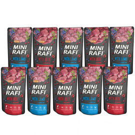 Mini Rafi Wet Dog Food, Mixed Flavors: Lamb and Beef, 10 x 150 g