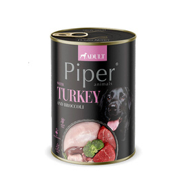 Piper Animals Wet Dog Food with Turkey and Broccoli, 400 g