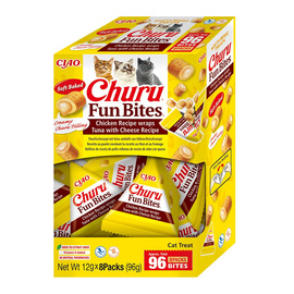 Inaba Cat Churu Fun Bites Cat Treats with Tuna and Cheese, 8 x 12 g