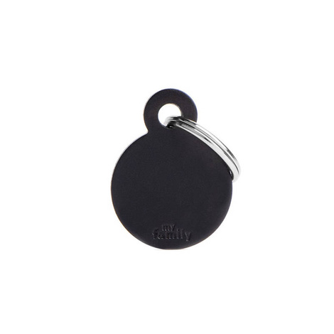 Engraved ID Tag for Dogs and Cats: Small Black Circle