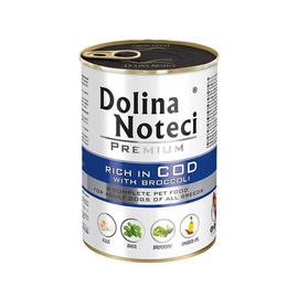 Dolina Noteci Premium Wet Dog Food, Rich in Cod with Broccoli, 400 g Can
