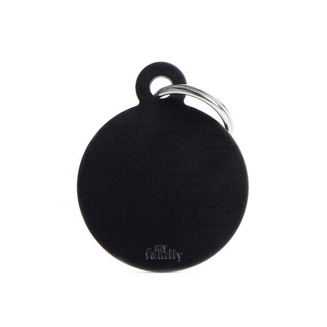 Engraved ID Tag for Dogs and Cats—Large Black Circle