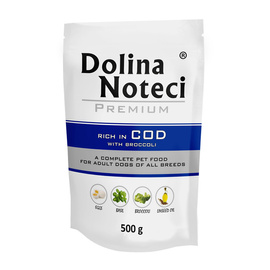 Dolina Noteci Premium Wet Dog Food, Rich in Cod with Broccoli, 500 g pouch