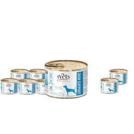 Veterinary wet dog food for dogs with skin problems: 4Vets Natural Skin Support, 6 x 185 g + 2 x 185 g free, 4Vets Skin Support