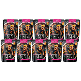 MAU Pâté and Filet Wet Cat Food for Spayed/Neutered Cats—Goose with Rabbit and Raspberries, 10 x 85 g Set