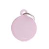 Engraved ID Tag for Dogs and Cats—Large Pink Circle