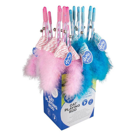 Duvo+ Cat Toy: "CONE" Cat Fishing Rod with a Feather
