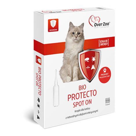 Over Zoo Bio Protecto Spot On for Cats—drops made with natural essential oils, 4 x 1 ml