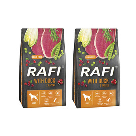 Rafi Dry Dog Food with Duck, 2 x 10 kg Set
