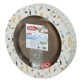 Zolux Chatouille Round Cat Scratcher with Balls and Catnip, 30 cm