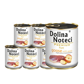 Dolina Noteci s Premium Pure Wet Dog Food for Dogs with Allergies, Rich in Goose and Apple, 6-Pack (800 g each)