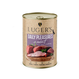 Luger's Daily Pleasures Wet Dog Food with Rabbit and Cranberry, 400 g