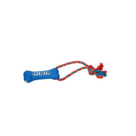 DINGO Vinyl Bone and Rope Toy, Blue, 13 cm