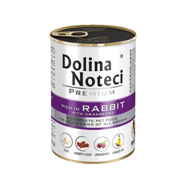 Dolina Noteci Premium Wet Dog Food, Rich in Rabbit with Cranberries, 400 g Can