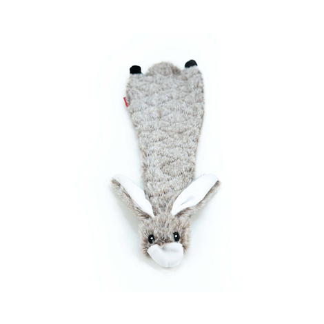 Buba Dog Toy: Gray Plush Hare