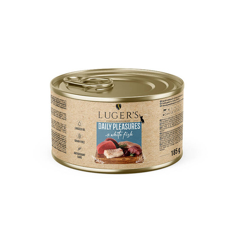 Luger's Daily Pleasures Wet Cat Food with White Fish, 185 g 