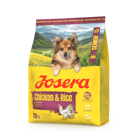 Josera Mini Senior Dry Dog Food for Senior Small-Breed Dogs—Chicken with Rice, 3 kg