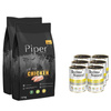 Piper Animals Dry Dog Food with Chicken, 2 x 12 kg + 6 x 800 g Set Dolina Noteci Premium, Rich in Chicken