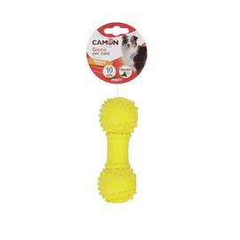 Camon Squeaky Dumbbell Dog Toy Teether, 10 cm
