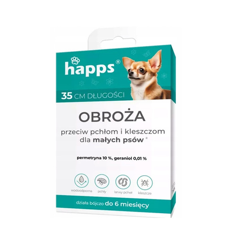 Happs Flea and Tick Collar for Small Dogs, 35 cm
