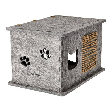 Dolina Noteci Gray Felt Cat House, 32 x 37 x 54 cm