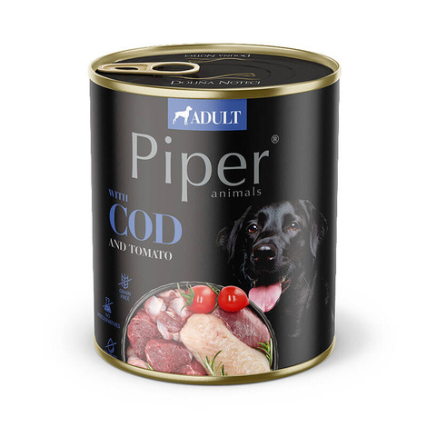 Piper Animals Wet Dog Food with Cod and Tomato, 800 g