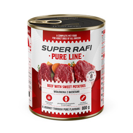 Super Rafi Pure Line Wet Dog Food - Beef with Sweet Potatoes, 800 g