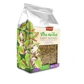 Vitapol Herbal Mealworm Larvae, a treat for rodents, 80 g