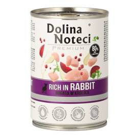 Dolina Noteci Premium Wet Dog Food, Rich in Rabbit, 400 g Can, LIMITED EDITION