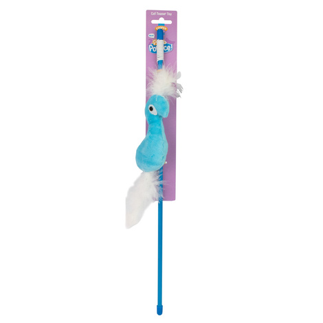 Cooper & Pals Blue Bird Cat Toy Fishing Rod, 46 cm