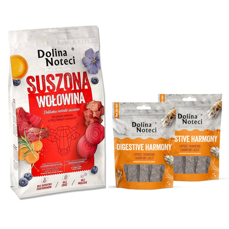 Dolina Noteci Premium Dry Dog Food (Beef), 9 kg + 2 free Smart Chews Digestive Harmony to support digestion