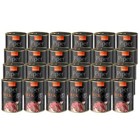 Piper Animals Wet Dog Food with Duck and Pear, 24 x 400 g Set