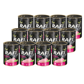 Rafi Cat Adult Wet Cat Food with Turkey, 12-pack (400 g each)