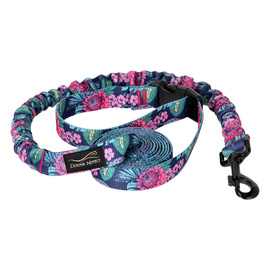 Dolina Noteci Dog Leash with Shock Absorber for Running, "Flowery Corner," 2.5 cm x 2.8 m