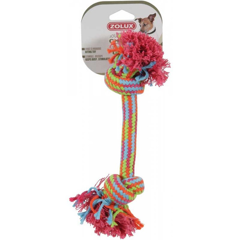 Zolux Colorful 2-Knot Rope Tug Toy for Dogs, 30 cm