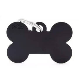 Engraved ID Tag for Dogs and Cats – Black Bone, XL