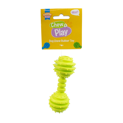 Cooper & Pals Dog Toy: Yellow Treat Dumbbell, 12.5 cm