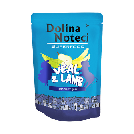 Dolina Noteci Superfood Wet Dog Food with Veal and Lamb, 300 g pouch