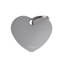 MyFamily Basic Address Tag - Large Gray Heart
